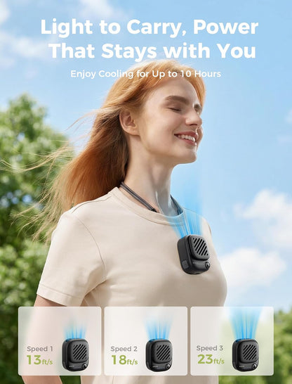 Aecooly Magnetic Clip On Fan, Mini Portable Neck Fan, Mighty Waist Fans, Light Hat Fans, Hands Free USB Rechargeable [10H Max Cooling Time], Personal Battery Powered for Travel, Gifts for Women -Beige
