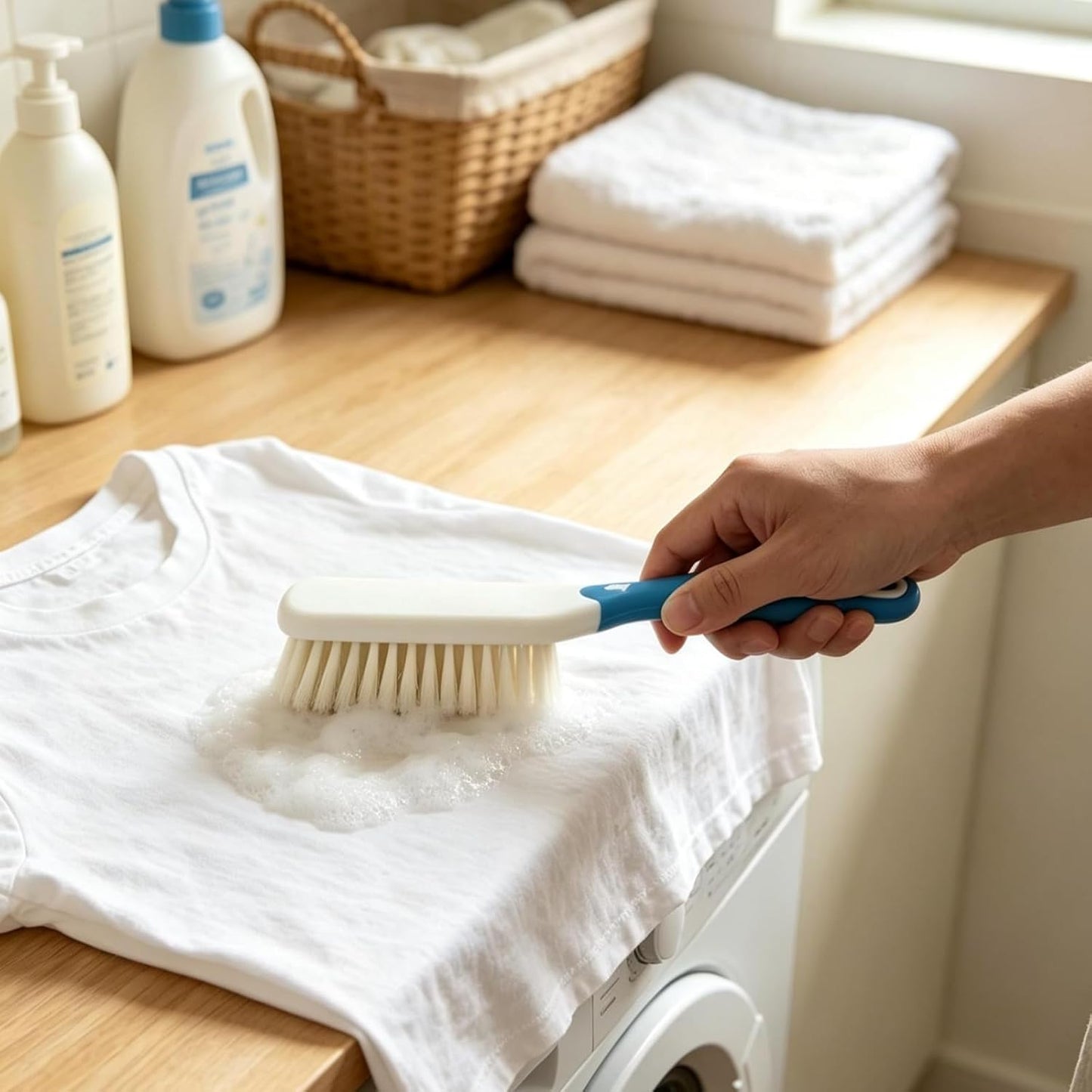 3PCS Laundry Brush for Shoe | Stain Remover Scrubber, Thick Bristle for Scrubbing Out Tough, Easy to Grip Hand Washing Clothe
