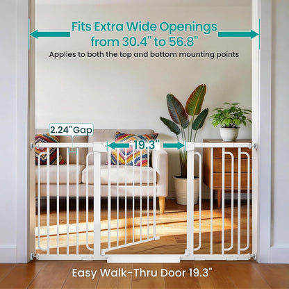 Cumbor 30-46" Baby Gate for Stairs, Mom's Choice Awards Winner-Auto Close Dog Gate for The House, Gifts for Mom, Easy Install Pressure Mounted Pet Gates for Doorways, Black