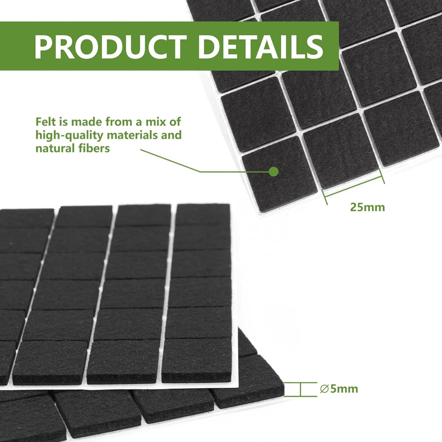 Felt Furniture Pads for Hardwood Floors 48 PCS, Furniture Pads, Floor Protectors for Hardwood Floors, Felt Pads for Furniture, Round, Dark Brown
