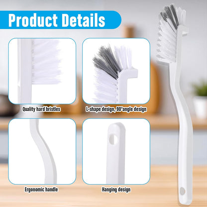 3 Pcs Dish Brush Right Angle Kitchen Scrub Bottle Bathroom Brush Sink Household Pot Pan Edge Corners Tile Lines Cleaning with Stiff Bristles