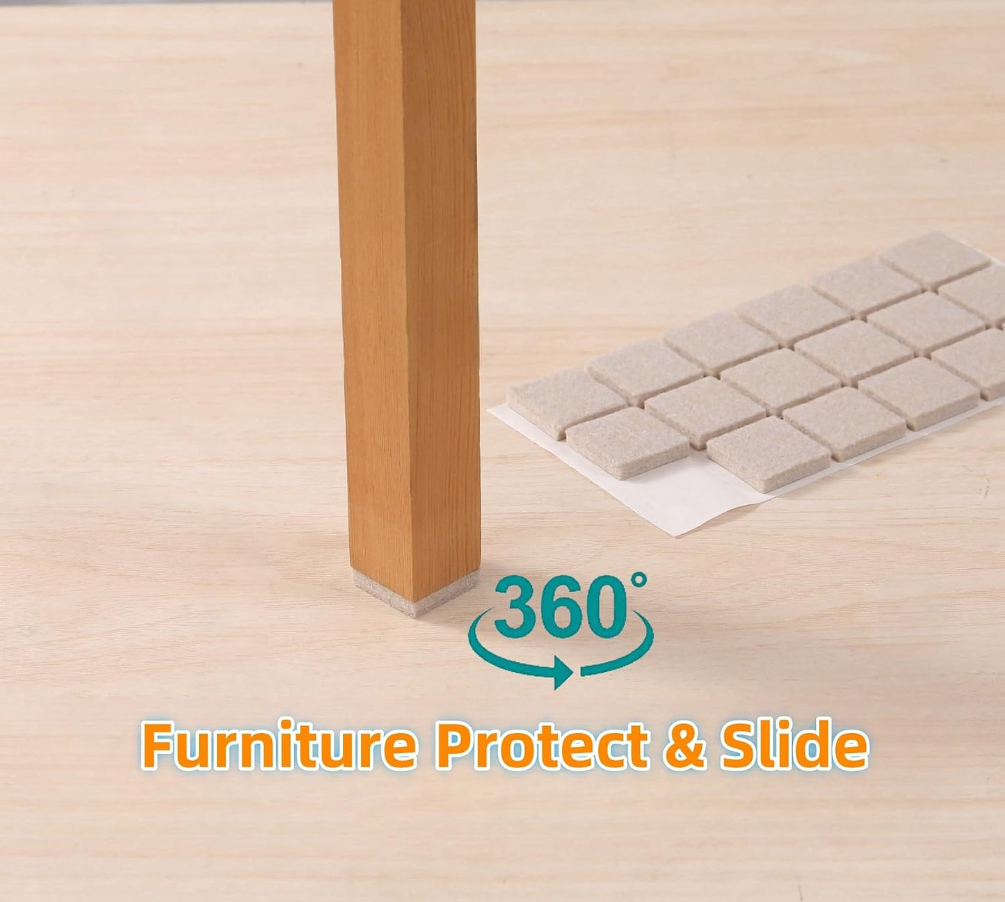 Furnigear Felt Furniture Pads for Hardwood Floors - Self Adhesive Chair Felt Pads, Floor Protector for Furniture Feet, Furniture Sliders Moving Your Furniture Smoothly - Anti Scratch 96 Pcs 3/4" Round