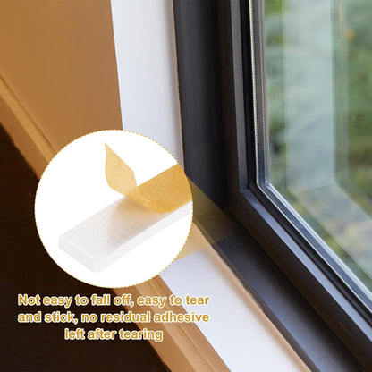 MECCANIXITY Weather Door Seal Strip Tape, Door Insulation Stripping Single Side Strong Self Adhesive Foam Tape Gap Filler for Door, Window, 1/4 Inch x 1/16 Inch x 32 Feet White 2 Pack