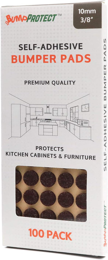 Furniture Felt Pads 3/8" (10mm) Diameter Round 3M Self Adhesive Protects Kitchen Cabinets, Drawers, Desks and Furniture Against Bumps and Scratches 100 Pack - Grey