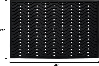 A1HC New Natural Rubber Premium Scrapper Door Mats-Keeps Mud and Dirt Away for Commercial and Residential Use, Office Entrance, Retail, Restaurants, Homes & Any Areas Where is Heavy Traffic 36"x60"