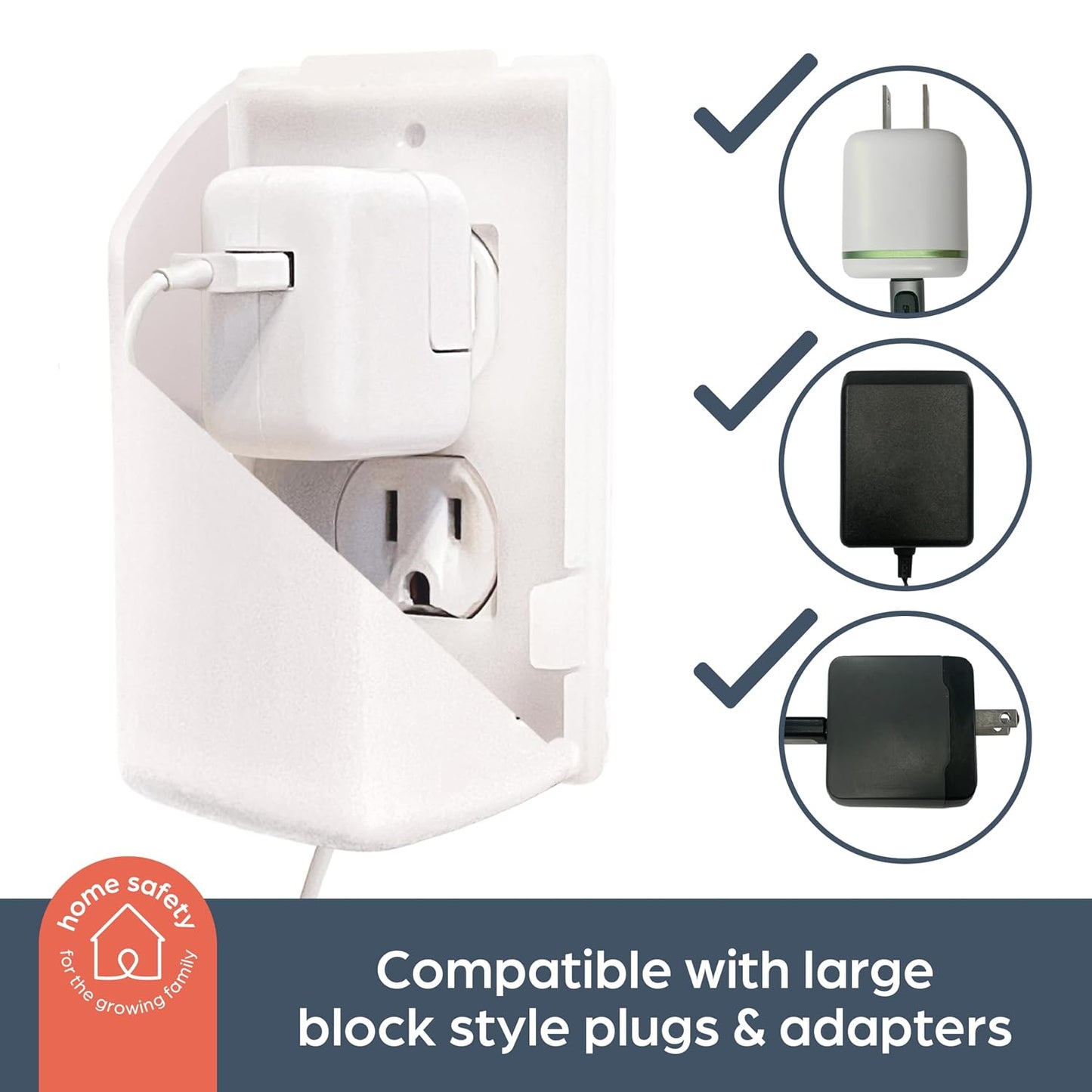 Dreambaby Dual Fit Outlet Cover Box - Baby Safety Outlet Cover for Standard & Decora Plugs - Child Proof Electrical Outlet Plugs - Essential Plug Cover for Baby Proofing - 2 Pack