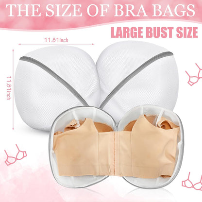 Shappy 6 Pieces Bra Washing Bag for Laundry Mesh Wash Lingerie Underwear Brassiere Washing Bags with Zipper for Women Laundry Storage(7.87 Inch,Pink)