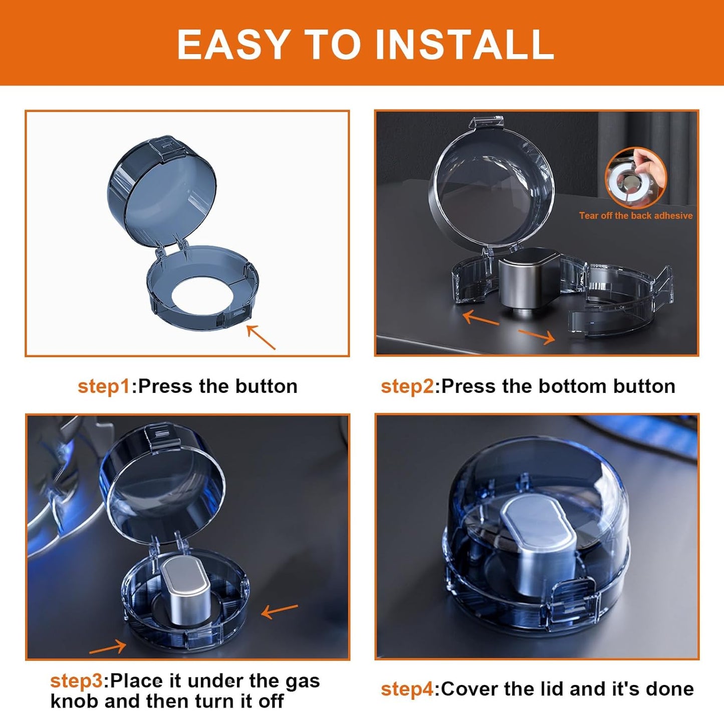 Stove Knob Safety Covers for Child (5 + 1 Pack), Upgraded Universal Size Press Gas Stove Covers with Adhesive,Water/Oil/High-Temp Resistant - Home Kitchen Safety for Kids & Pets