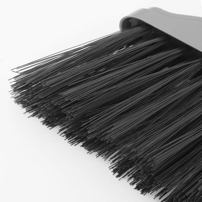 Heavy Duty Plastic Patio Broom with Long Handle for Indoor Outdoor Sweeping, Nordic Gray Floor Cleaning Broom Suitable for Kitchen, Garage, and Lobby Use