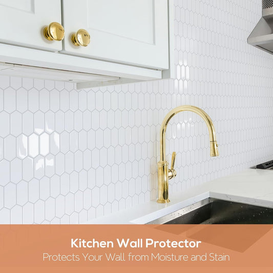 Vamos Tile Upgraded Thicker Design Backsplash Tile Peel and Stick, 10-Sheet Grey Marble Long Hexagon Self Adhesive Wall Tiles Stick On Backsplash for Kitchen Bathroom RV Fireplace