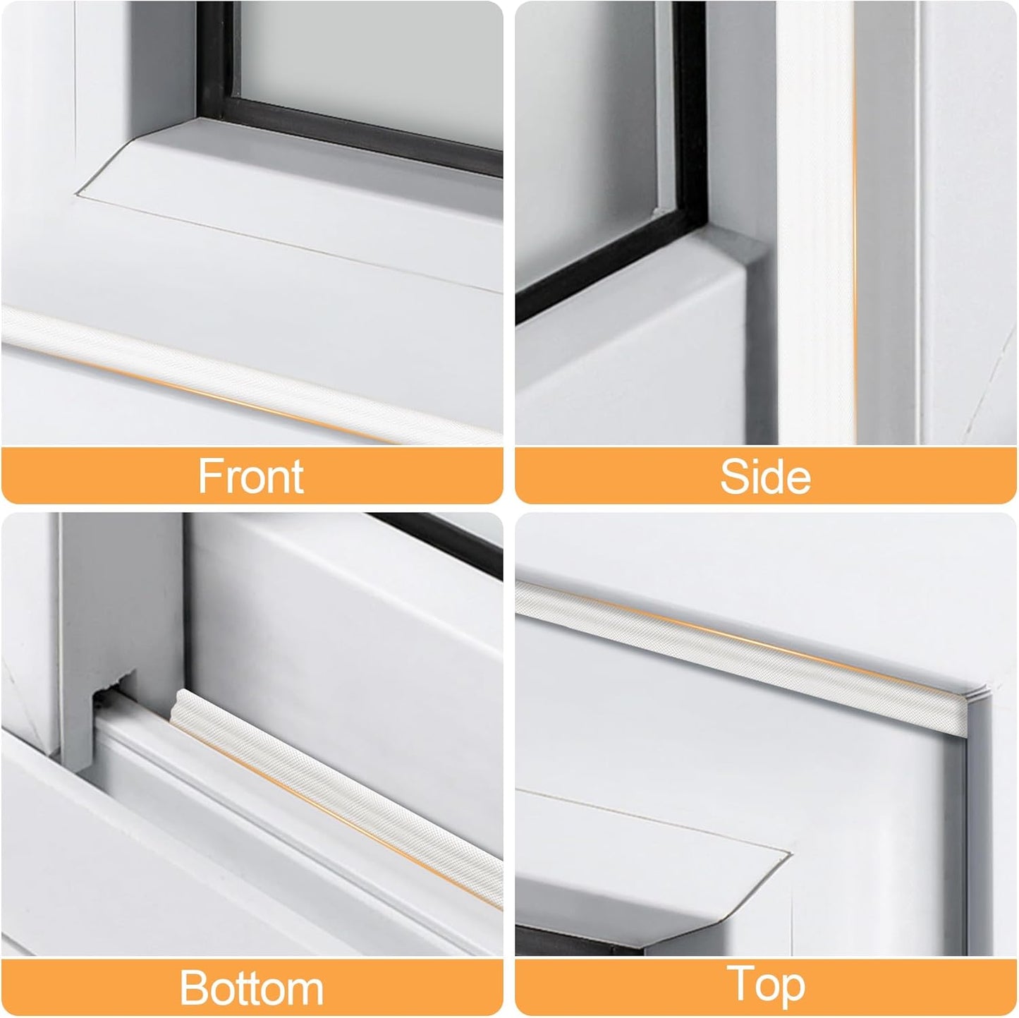 118 Inch Wedge-Shape Foam Window Weather Stripping Door Seal Insulation Strip, Soundproofing Window Inserts Foam Self Adhesive Draft Stopper Light Blocker for Winter Window Door Gaps, White
