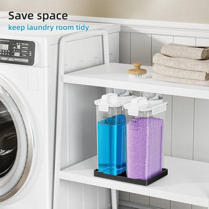 Laundry Detergent Dispenser for Laundry Room,94oz Fabric Softener Dispenser,Liquid Laundry Detergent Container,Laundry Detergent Organizer for Laundry Room Organization with 6 Labels,2 Pack