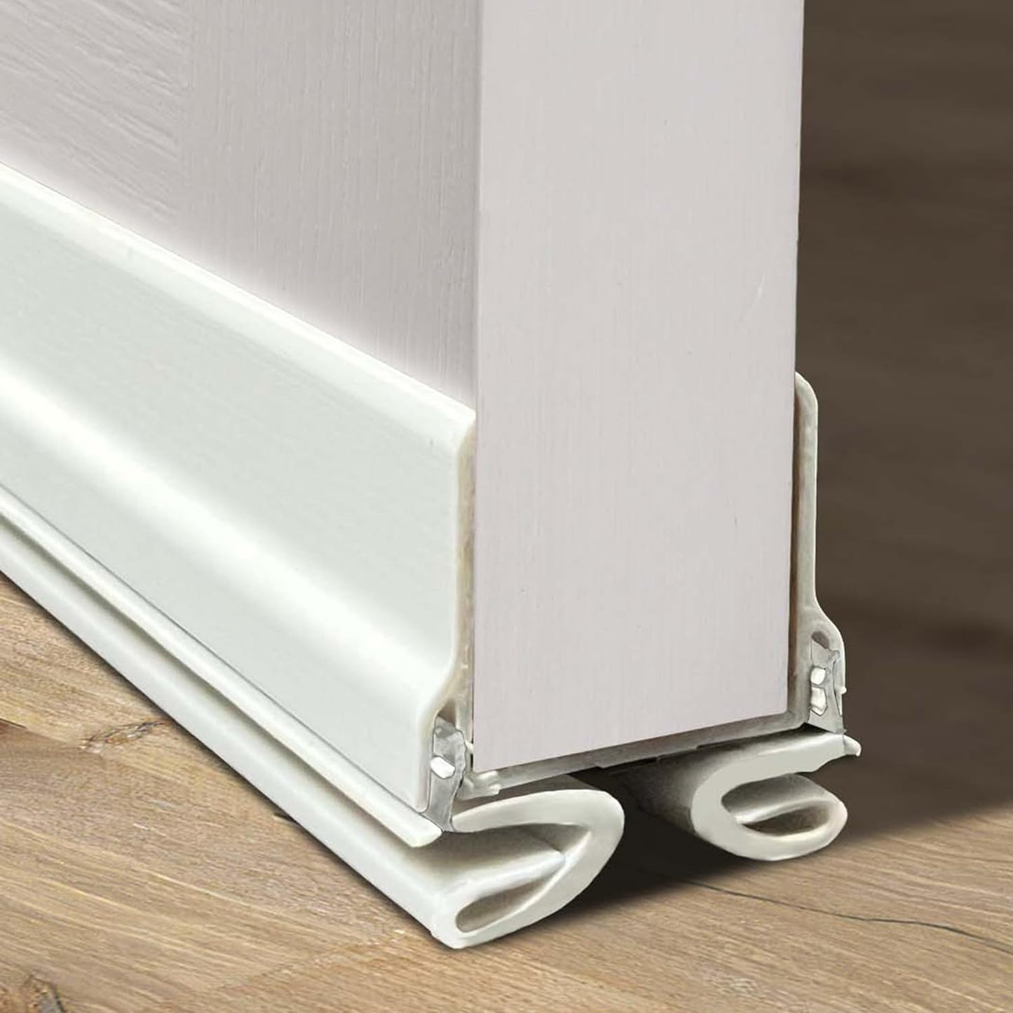 M-D Building Products Vinyl Cinch U-Shape Door Bottom Seal, Slide-On Weatherstripping Draft Stopper, Easy to Install, Fits 36” x 1-3/4” Doors, Fills 3/8”- 3/4” Gaps, 43337, Brown