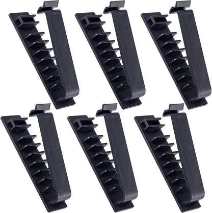 6pcs Cable Organizer Clips, Self-Adhesive Cord Management Holder, Charger Wire Organizing Tools for Home Office Desk Wall- Black
