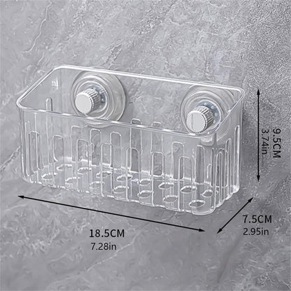 Multifunctional suction cup sink organizer for sponge dinnerware cloth with quick drying design and space saving sink organizer