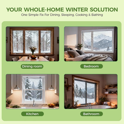 FLYZZZ Patio Door Window Insulation Kit, 84X120in Heavy Duty (0.9 Mil) Winter Shrink Film, Indoor Plastic Covering with Wide Tape for One Standard Patio Door/Extra Large Window