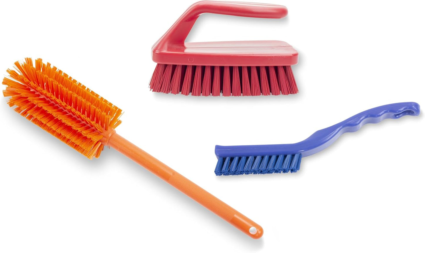 SPARTA Flo-Pac Grout Brush with Nylon Bristles, Scrubber with Handle for Bathroom and Kitchen Tile, 8", White