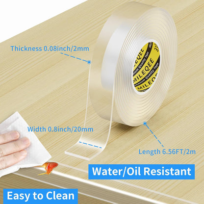 2Pack Clear Edge Protector Strip, 0.8in x 9.84FT(19.68FT Total), Sharp Edge Wrap Cover Tape, Self Adhesive Protective Bumper Guards for Cabinet Door Desk Glass Table Furniture, Kitchen Countertop