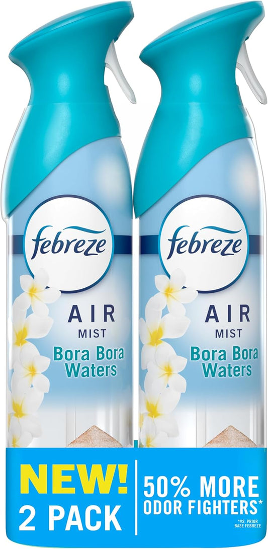 Febreze Air Mist, Air Freshener Spray, Odor Fighting Room Spray, Deodorizer for Home Bathroom Kitchen Office Apartment Dorm Room Classroom, Linen & Sky Scent, 8.1oz (Pack of 2)