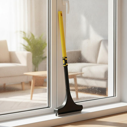 Double Sided Window Screen Cleaner Brush with Integrated Squeegee for Glass, PP Plastic Cleaning Tool, 13 x 3.3 x 1.6 Inches (1 PC)