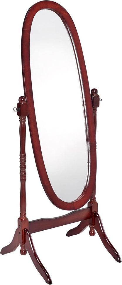 Coaster Home Furnishings - Foyet - Wood - Cheval Standing Mirror with Swivel Base, Adjustable Viewing Angles and Turned Posts - Bedroom, Entryway & Dressing Area - Merlot - 3101