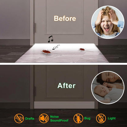 Suptikes 2 Pack Door Draft Stopper，Door Sweep for Exterior & Interior Doors,Door Bottom Seal Dust and Noise Insulation Weather Stripping Draft Guard Insulator, 2" W x 39" L, Black