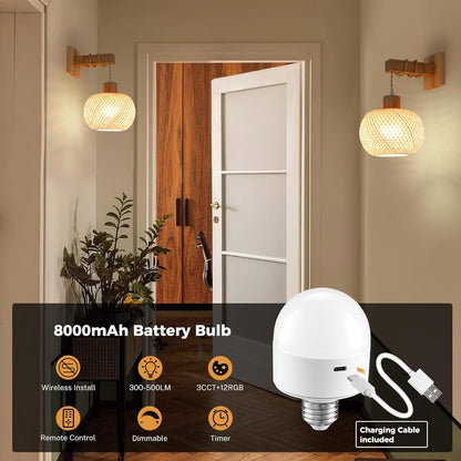 Battery Operated Wall Sconce with Remote Set of 2, Rechargeable Rattan Wall Sconces with 8000mAh Bulbs, Woven Bamboo Wall Light/Lamp Boho Wall Sconce for Bedroom (Black)