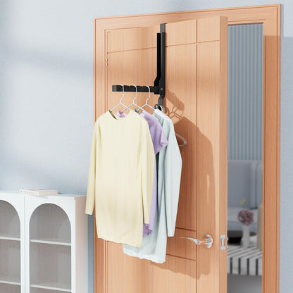 2 Pack Over The Door Hanger Folding Clothes Drying Rack, Folding Hanging Coat Rack for Indoor Laundry Room Compact Small Space Foldable Portable Clothing Hanger Hook Collapsible (Wihte-2(Upgraded))