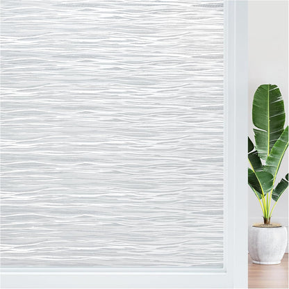 Haton Window Privacy Film, Frosted Glass Static Cling Sun Heat Blocking Window Clings, Frosting Opaque Coverings Stickers Tint for Home Office Door, Non Adhesive, White 17.5" x 78.7"