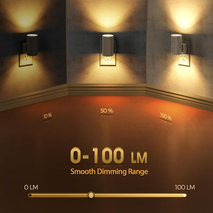 Briignite Motion Sensor Night Light,2 Pack Motion Activated Plug in Night Lights, 0-100LM Dimmable Soft White 3000K, Motion Sensor Light Indoor for Bathroom Hallway Bedroom Stairway Kid Elderly Pet