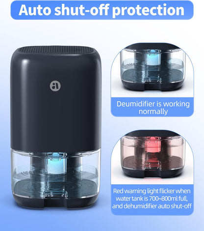 Dehumidifier, 35 OZ Small Dehumidifiers for Bedroom for Home, Quiet with Auto Shut Off, Dehumidifiers for Bedroom (280 sq. ft), Bathroom, RV, Closet, Grey