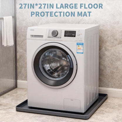 Large washing machine Drain Pan Silicone Mat, 27×27inch with 0.78" Raised Edges Foldable Washing Machine Pan Silicone Mat, Multi-function Waterproof Non Slip Washer Drip Tray for Floor Protection
