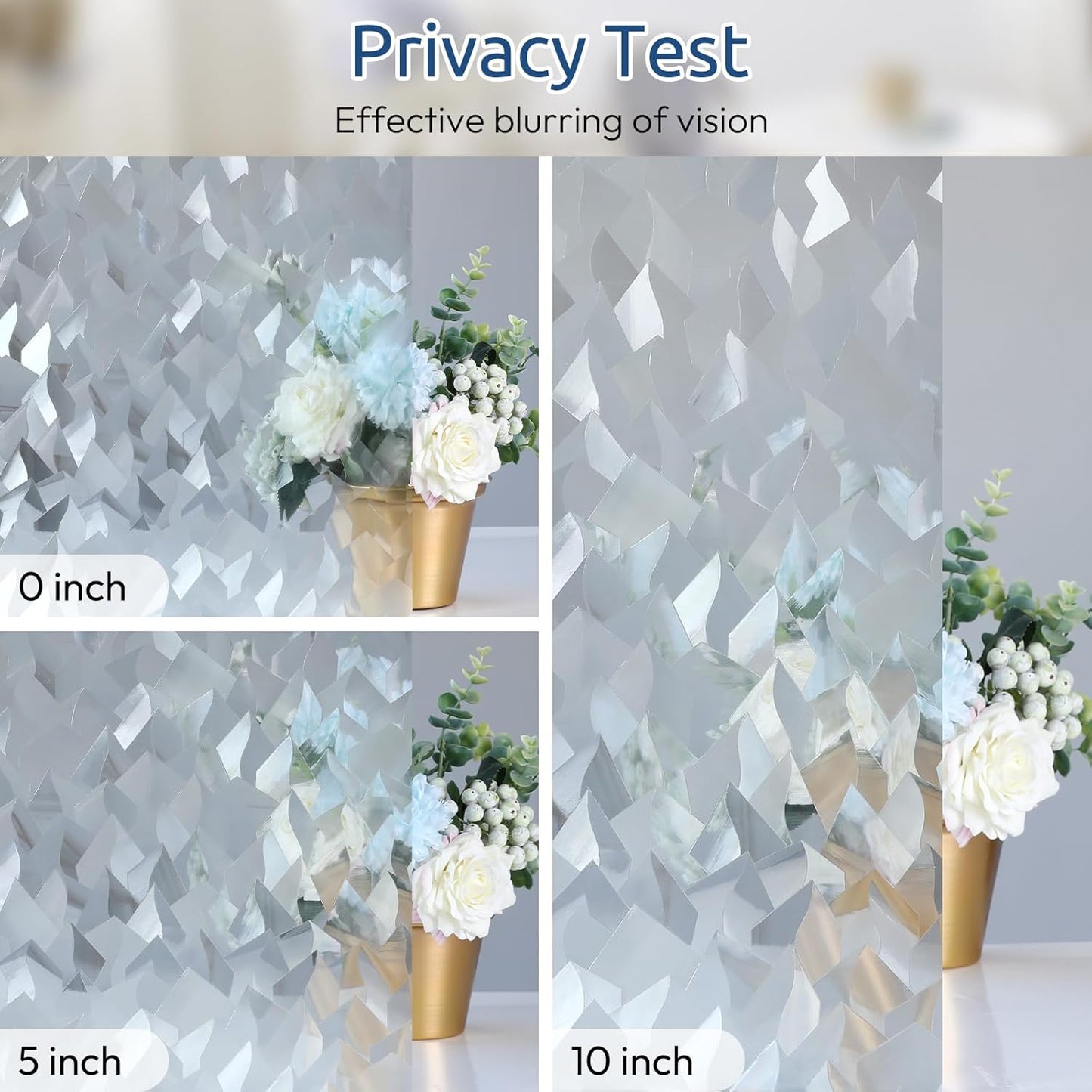 rabbitgoo Privacy Window Film Non Adhesive Frosted Glass Sun Blocking Self Static Cling Decorative for Home Kitchen Living Room, Removable and Reusable, 17.5 X 78.7 inches