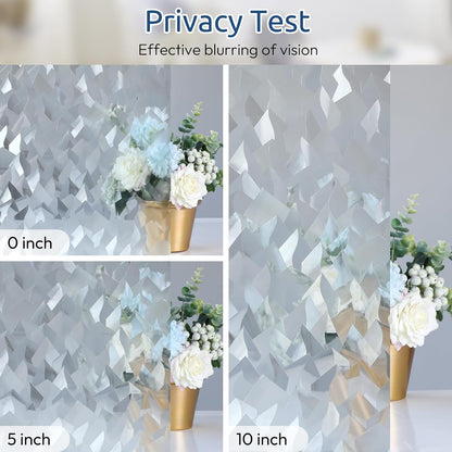 rabbitgoo Privacy Window Film Non Adhesive Frosted Glass Sun Blocking Self Static Cling Decorative for Home Kitchen Living Room, Removable and Reusable, 17.5 X 78.7 inches