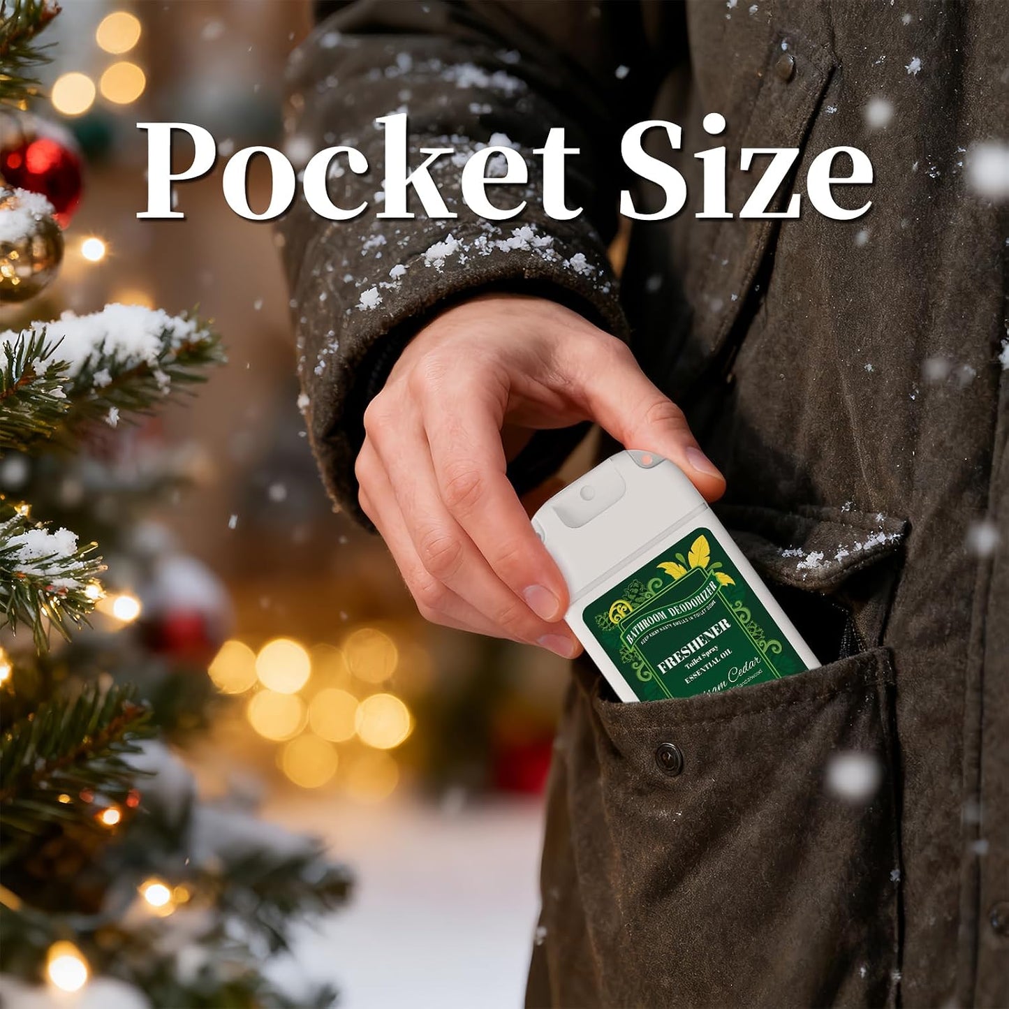 Pocket Size Toilet Spray for Poop, 2 Pack Lemon Scent, Bathroom Odor Eliminator with Removable Hook,Travel Essentials Variety