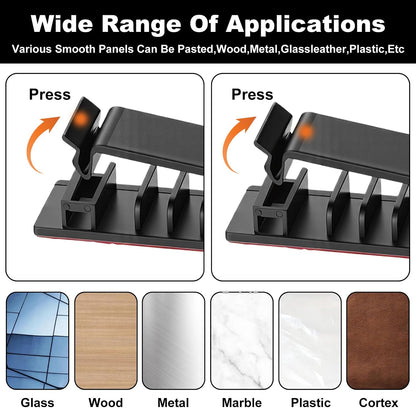 14Pcs Self Adhesive Cable Clips, Cord Organizers Wire Clips | Adhesive Cable Clips for Desk Cord Management Wire Clip Cord Holder for Under Desk, Car, Wall, TV PC Ethernet Cables (Black)