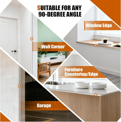 Magicheap 4 Pack Wall Corner Protector, Self Adhesive Corner Protectors for Walls, Easy to Install Edge Guard Strip for Furniture Cabinet Shelf Drywall Baseboard Desk, 17.7in x 1.18in, Clear