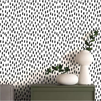 HAOKHOME Peel and Stick Wallpaper Boho Modern Dots Wall Paper Removable for Bathroom Caramel/White Contact Paper 17.3in x 9.8ft