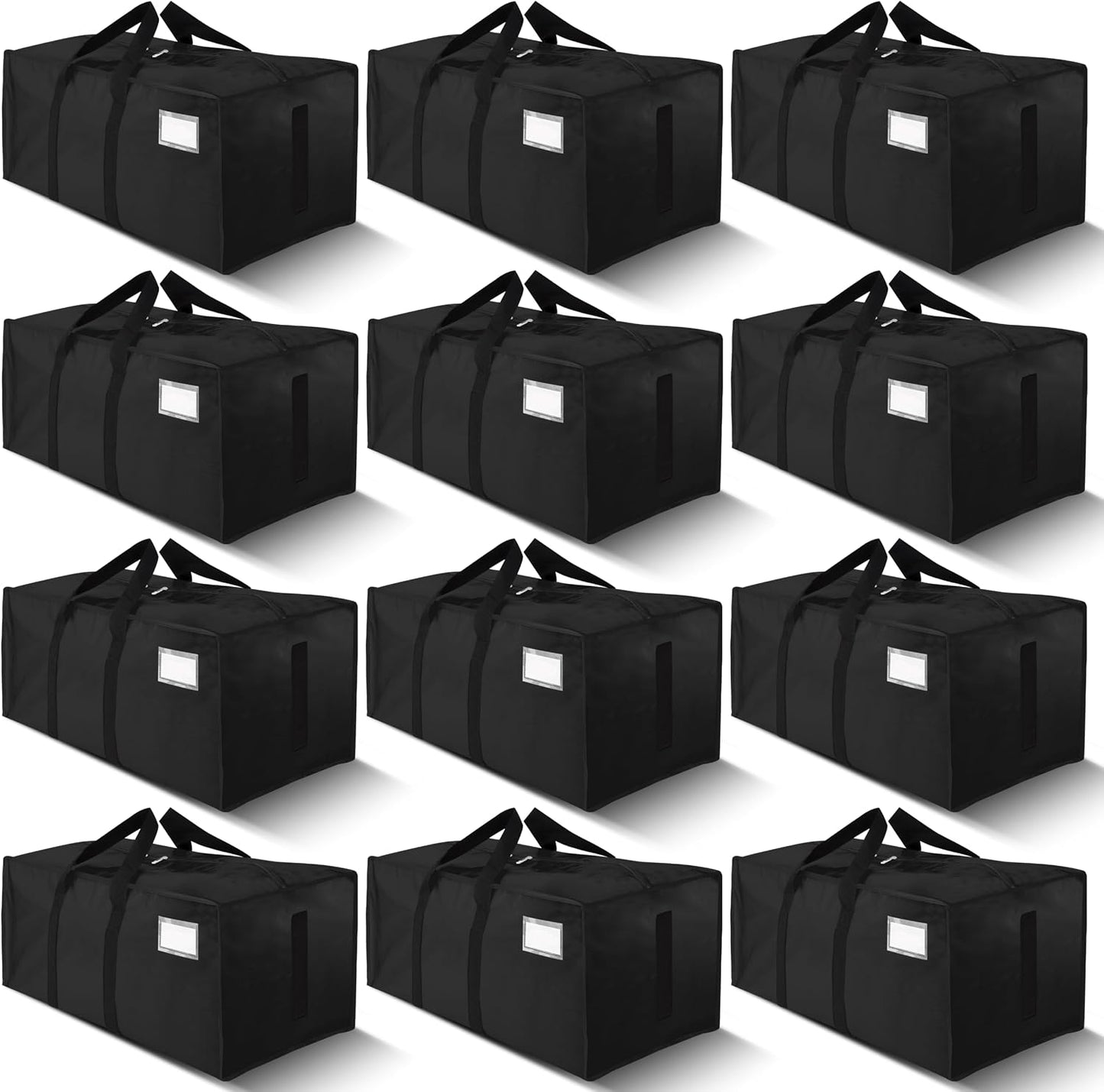 HOMESURE Supports 200lbs Heavy Duty Moving Bags - Strong Zipper & Wrap-Around Handles - Water-Resistant Storage Totes, Durable Alternative to Moving Boxes - 8 Pack - Semi-Transparent