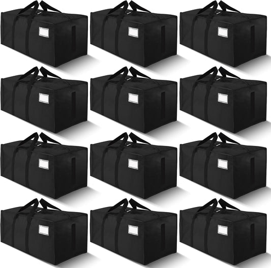 HOMESURE Supports 200lbs Heavy Duty Moving Bags - Strong Zipper & Wrap-Around Handles - Water-Resistant Storage Totes, Durable Alternative to Moving Boxes - 8 Pack - Semi-Transparent