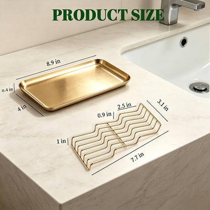304 Stainless Steel 3 Bar Soap Dish, Self Draining Shampoo Bar Holder for Solid Shampoo & Conditioner Bars, Corner Soap Holder Tray for Shower Bathroom