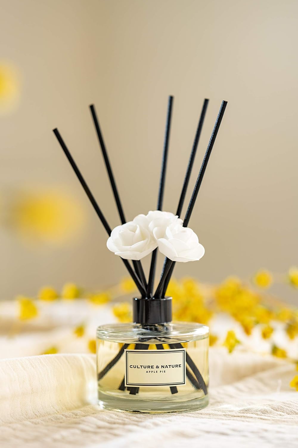 CULTURE & NATURE Reed Diffuser Set 4oz (120ml) Vanilla Scented Diffuser with Sticks Home Fragrance Reed Diffuser for Bathroom Shelf Decor