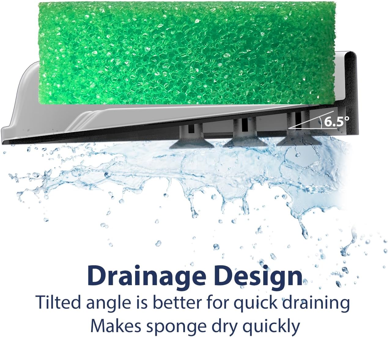 Sponge Holder for Scrub Daddy with Suction Cups and Drain Spout Kitchen Sink Caddy Organizer, Soap Dishes Holder Accessories Rack, Dishwasher Safe - 4.7"x4.7", Green