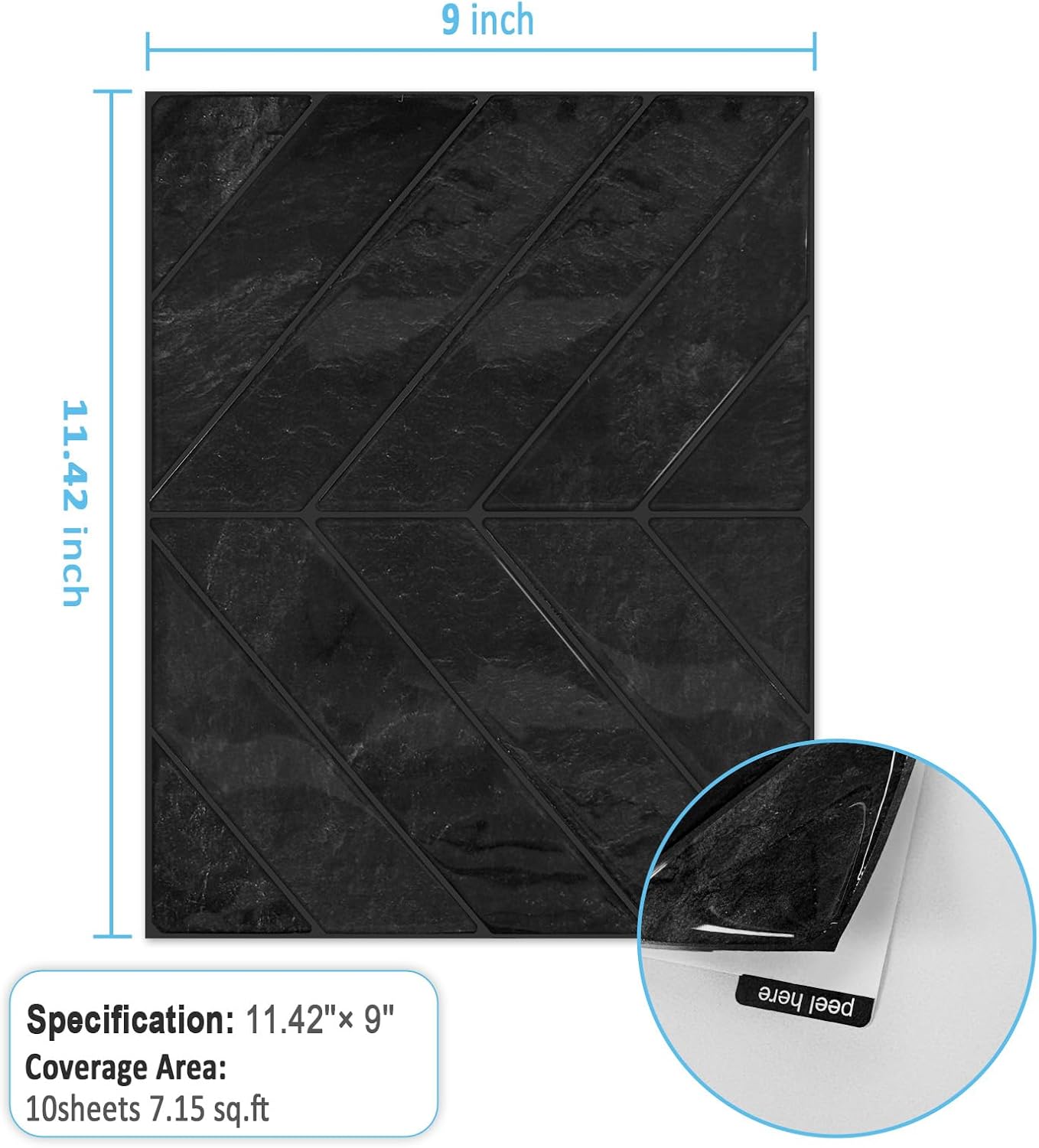 Peel and Stick Backsplash Tile for Kitchen, 10 Sheets, 11.42''x9'' | White Gray 3D Self Adhesive Wall Tile Back Splash for Kitchen, Bathroom, Laundry Room