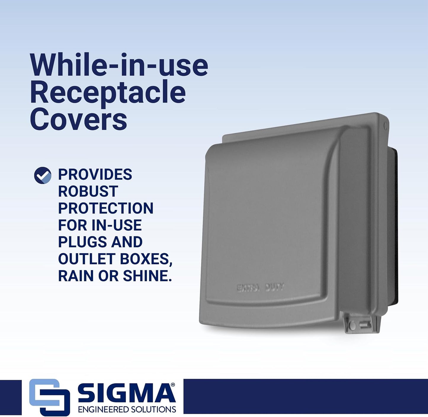 Sigma 14433M Weatherproof 2-Gang While In Use Receptacle Cover, Gray
