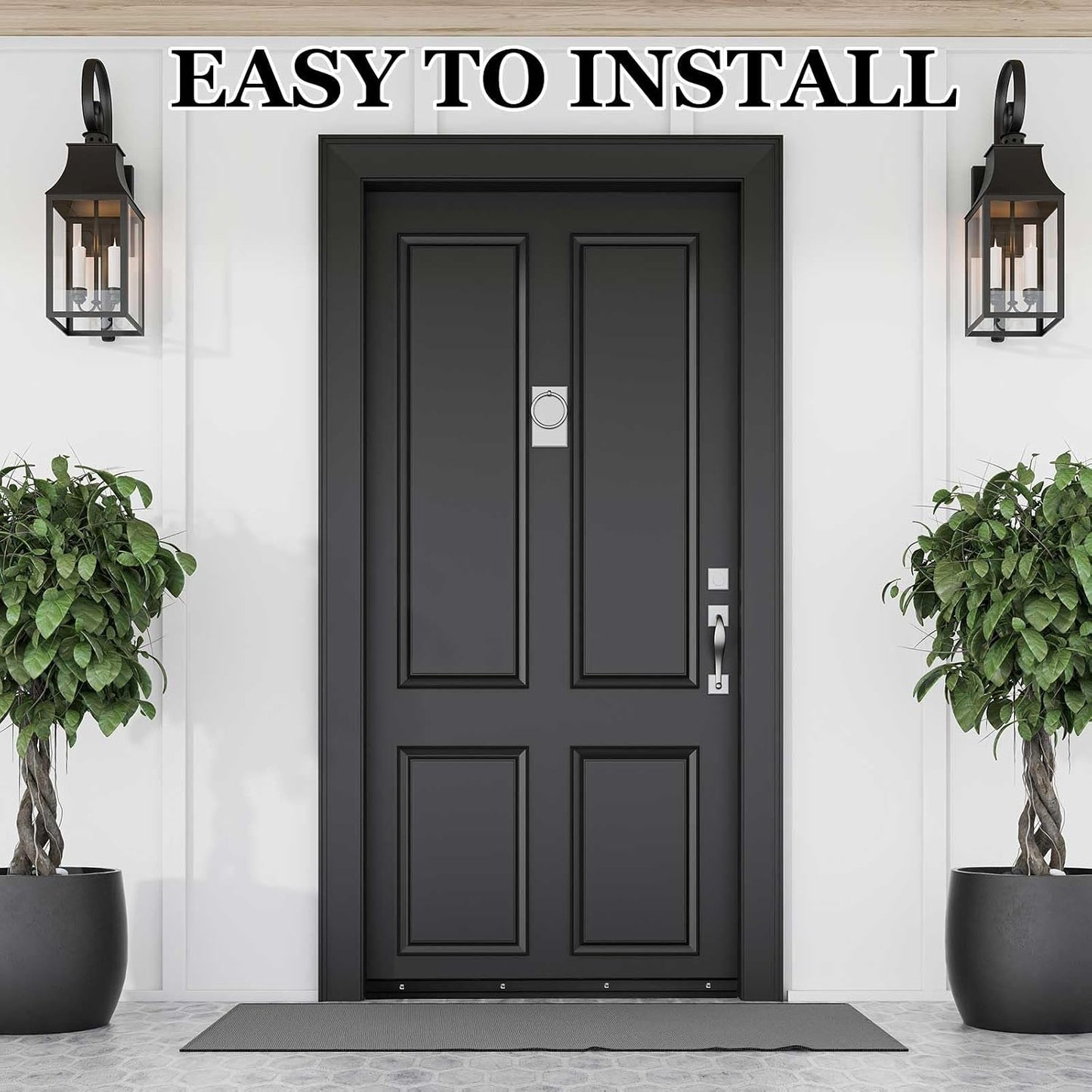 FoldTier 4 Pcs All-Season Door Sweep for Bottom of Door Exterior and Interior, Aluminum Alloy and Rubber, Commercial Weather Stripping Draft Stopper for Threshold Seal (1-3/4 x 36 Inch,Black)
