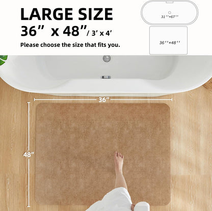 TYUU Bath Mat, Bathroom Rugs Non Slip Washable Thin Absorbent Quick Dry Bath Mat Fits Under Door Bathroom Floor Mat Perfect for Bath, Shower, or Sink 16"x24" Dark Grey