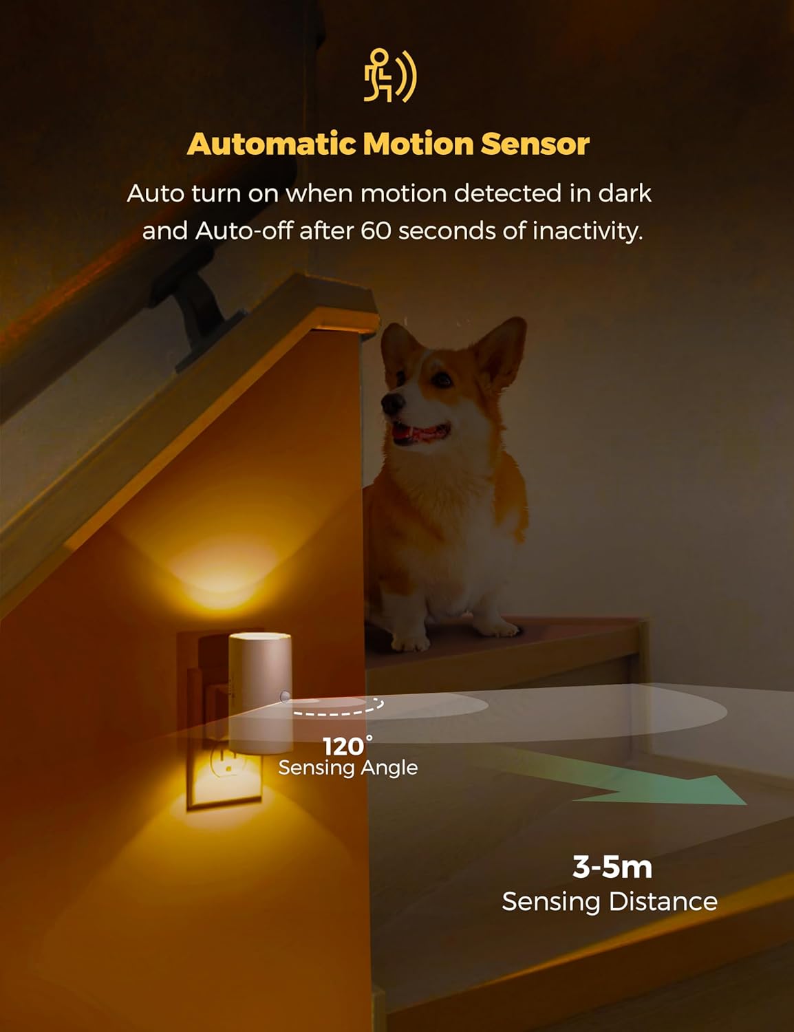 L LOHAS LED Motion Sensor Night Light, Dimmable Night Lights Plug into Wall, Plug in Nightlight, Motion Sensor Light Indoor for Bathroom Hallway Bedroom Stairs Kids Elderly [3000K,2 Pack]