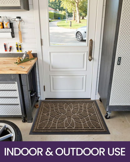 DEXI Front Door Mat Outside Entrance, Heavy Duty Non Slip Low Profile Doormat for Entryway, Trap Dirt and Moisture Welcome Mats, Easy Clean, Patio, Garage, 3x2, Blue