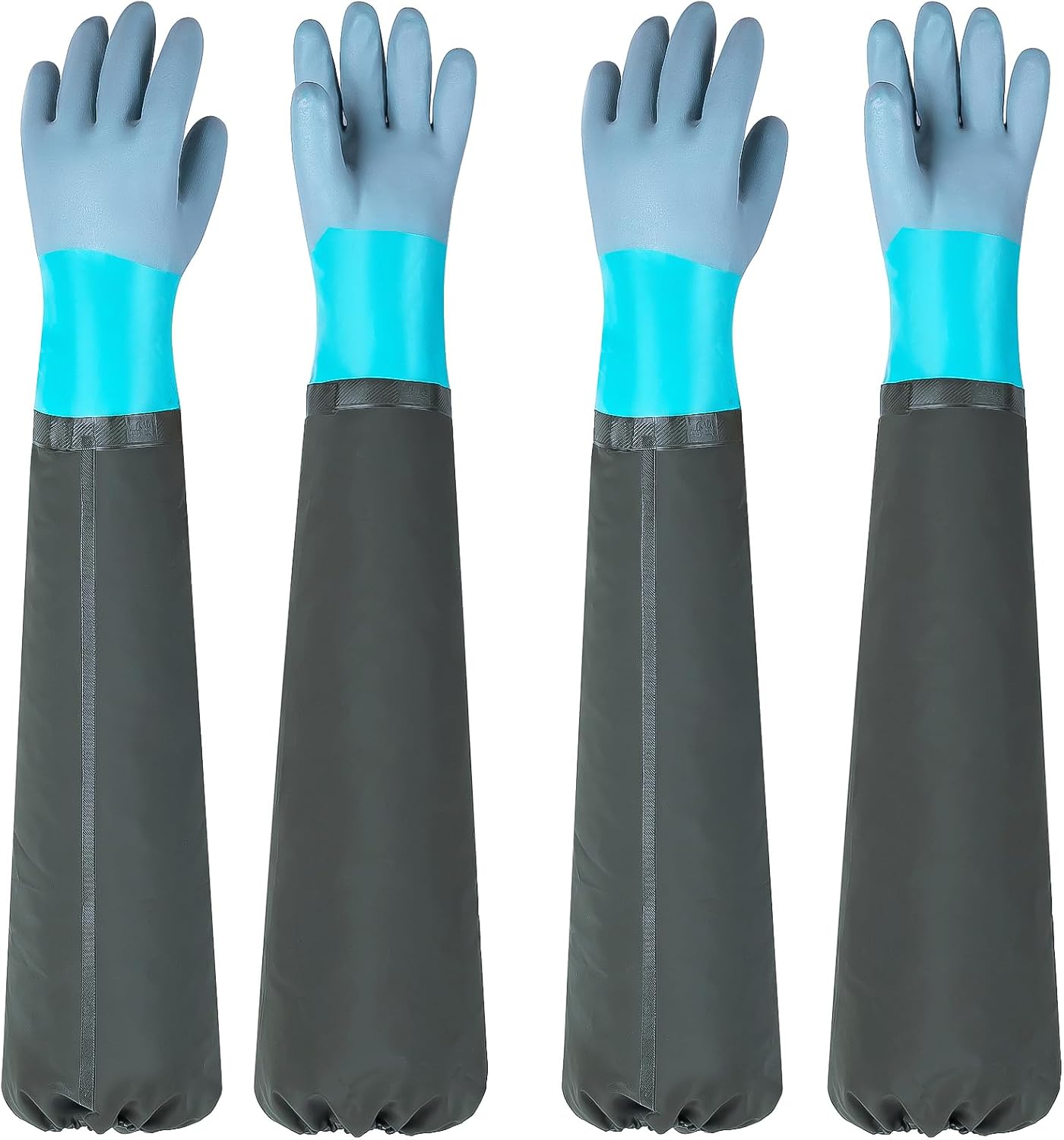 Full Arm Pond Gloves with Fleece lining Extra Long Waterproof Gloves for Pond Cleaning Care/Machinery Industry 30-inch